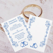 Saphire Wedding Invitation Bells Scrollwork Einladung