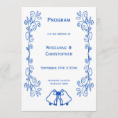 Saphire Wedding Program Bells Scrollwork Design Programm (Vorderseite)