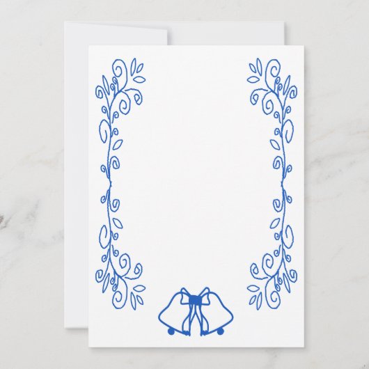 Saphire Wedding Reception Einladung Bells (Rückseite)