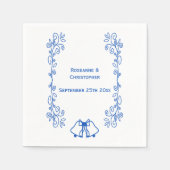 Saphire Wedding Reception Napkin Bells Skulptur Serviette (Vorderseite)