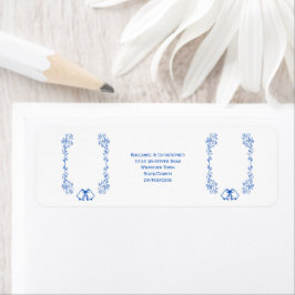 Saphire Wedding Return Address Label Bells