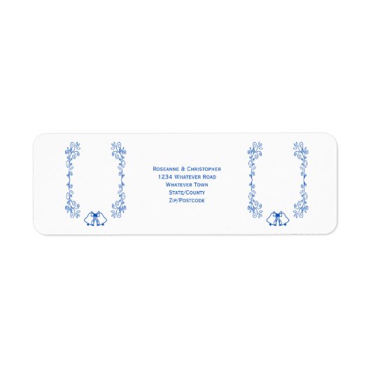 Saphire Wedding Return Address Label Bells (Vorne)