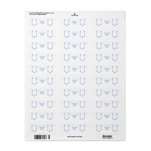 Saphire Wedding Return Address Label Bells (Vorne)