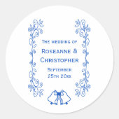 Saphire Wedding Sticker Bells Scrollwork Design (Vorderseite)