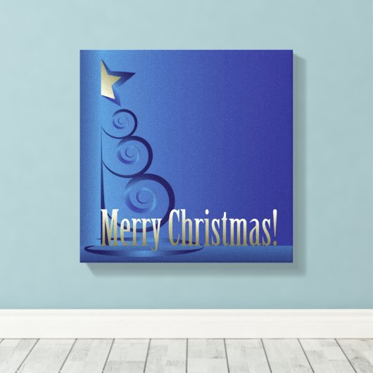 Saphire Weihnachtsbaum Leinwanddruck (Insitu (Holzboden))