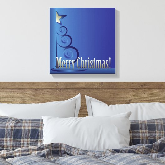 Saphire Weihnachtsbaum Leinwanddruck (Insitu (Schlafzimmer))