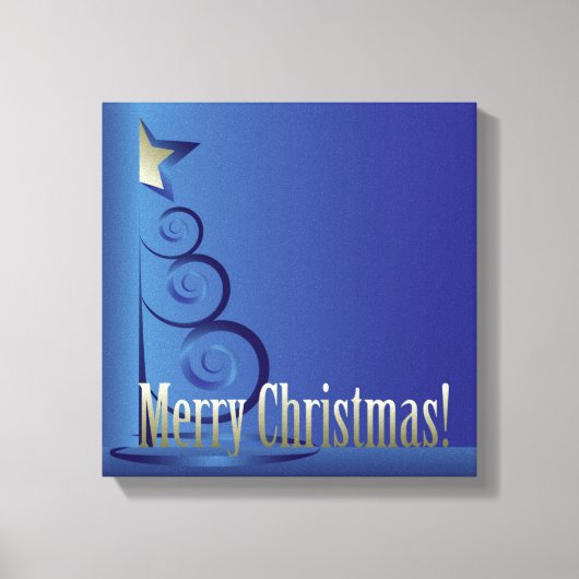 Saphire Weihnachtsbaum Leinwanddruck (Vorderseite)