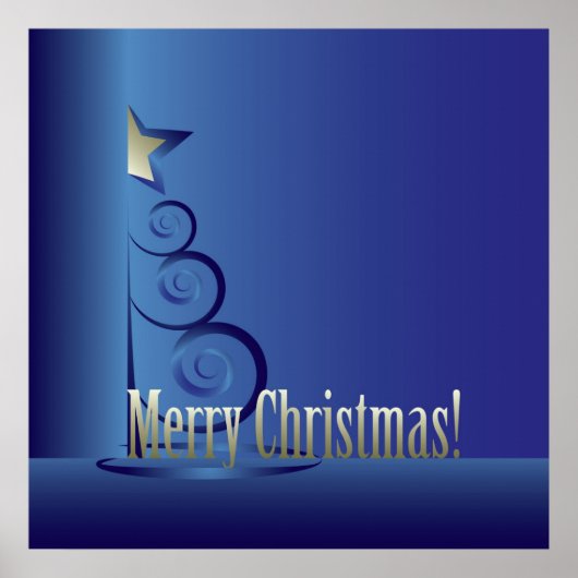 Saphire Weihnachtsbaum Poster (Vorne)