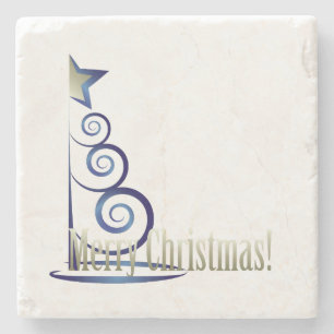 Saphire Weihnachtsbaum Steinuntersetzer