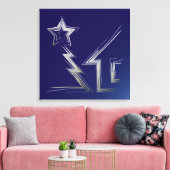 Saphire Weihnachtsnacht Leinwanddruck (Insitu (Wohnzimmer))