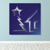 Saphire Weihnachtsnacht Leinwanddruck (Insitu (Holzboden))