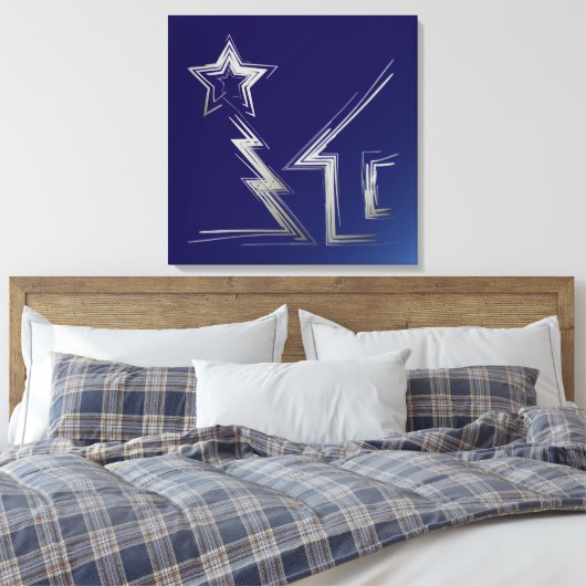 Saphire Weihnachtsnacht Leinwanddruck (Insitu (Schlafzimmer))