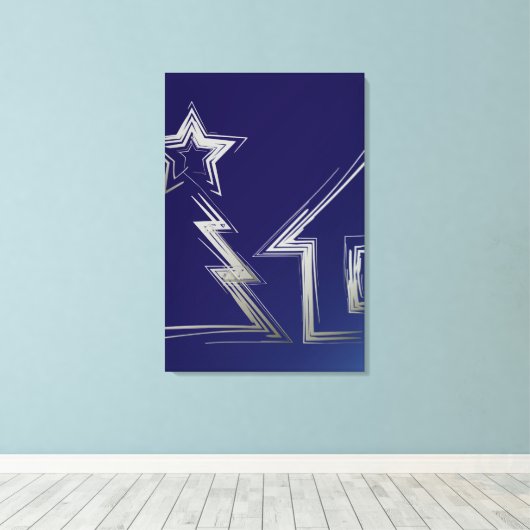 Saphire Weihnachtsnacht Leinwanddruck (Insitu (Holzboden))