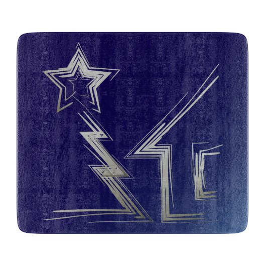 Saphire Weihnachtsnacht Schneidebrett (Vorderseite)