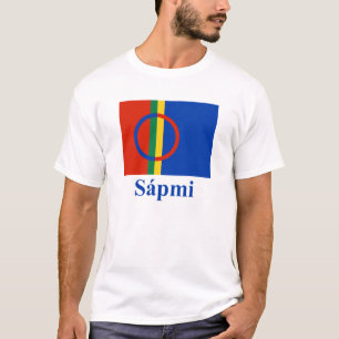 Sapmi Flagge mit Namen in Saami T-Shirt
