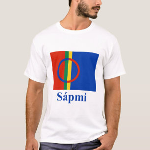 Sapmi Flagge mit Namen in Saami T-Shirt
