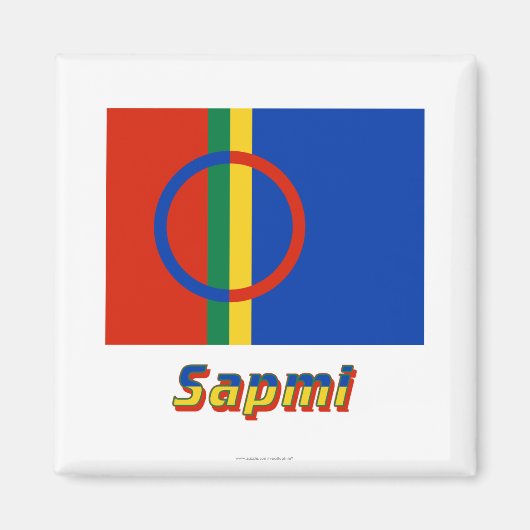 Sapmi-Flagge mit Namen Magnet (Vorne)
