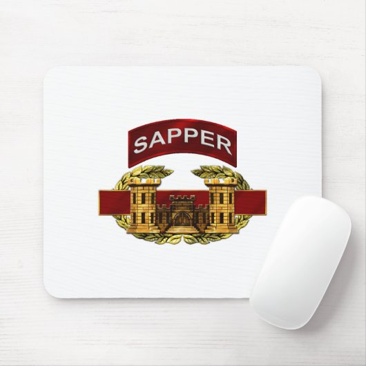 Sapper-Vorsprung mit Kampf-Ingenieur-Abzeichen Mousepad (Mit Mouse)