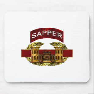 Sapper-Vorsprung mit Kampf-Ingenieur-Abzeichen Mousepad