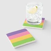 Sapphic Flag (lesbische Liebe) (LGBT) Steinuntersetzer (Seitenansicht)