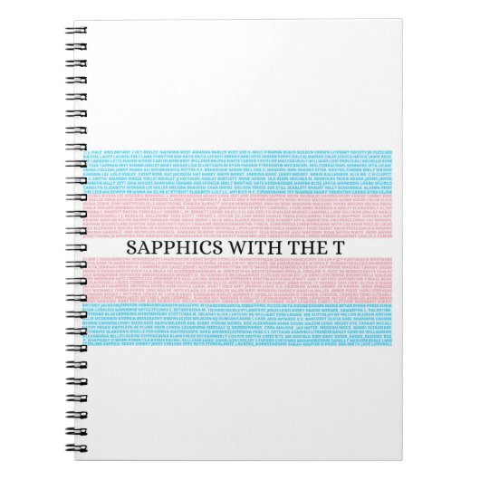 Sapphics mit dem T 3.0 Notebook Notizblock (Vorderseite)