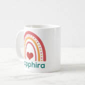 Sapphira Vintag Boho Rainbow Kaffeetasse (Vorderseite Links)