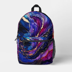 Sapphire Amethyst Alcohol Ink Bedruckter Rucksack