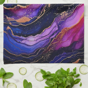 Sapphire Amethyst Alcohol Ink Geschirrtuch