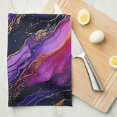 Sapphire Amethyst Alcohol Ink Geschirrtuch (Viertel Falte)