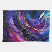 Sapphire Amethyst Alcohol Ink Geschirrtuch (Horizontal)
