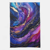 Sapphire Amethyst Alcohol Ink Geschirrtuch (Vertikal)
