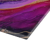 Sapphire Amethyst Alcohol Ink Schneidebrett (Ecke)
