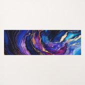Sapphire Amethyst Alcohol Ink Yogamatte (Rückseite (Horizontal))