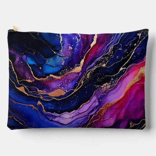 Sapphire Amethyst Alcohol Ink Zubehörtasche (Vorderseite)