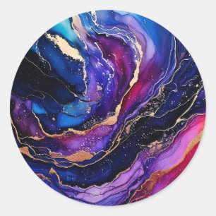 Sapphire Amethyst Alcohol Tinte Uhr Runder Aufkleber