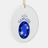 Sapphire Birthstone Keramik Ornament (Rechts)
