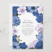 Sapphire Bloom , Cornflower Glow & Soft Shell Einladung (Vorderseite)