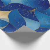 Sapphire Bloom & Gold Foil Geschenkwrake Geschenkpapier (Ecke)
