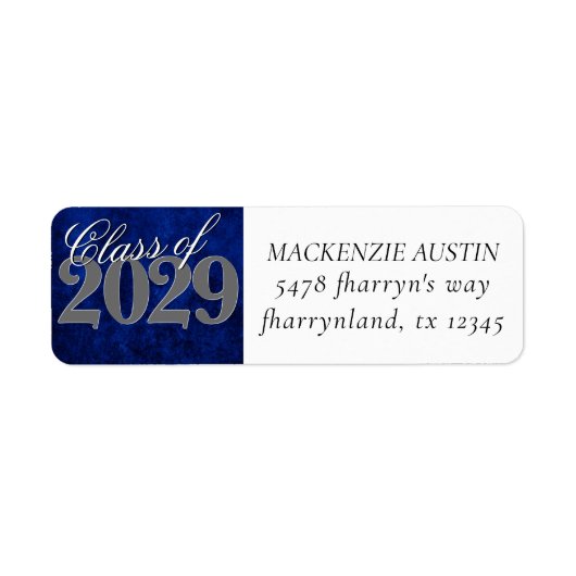 Sapphire Blue Abschluss | Cobalt Grunge Grad Jahr (Vorne)