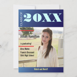 Sapphire Blue Abschluss Magazine Cover Einladung