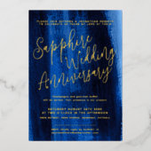 Sapphire blue abstrakt 45. Hochzeitstag Folieneinladung (Vorderseite)