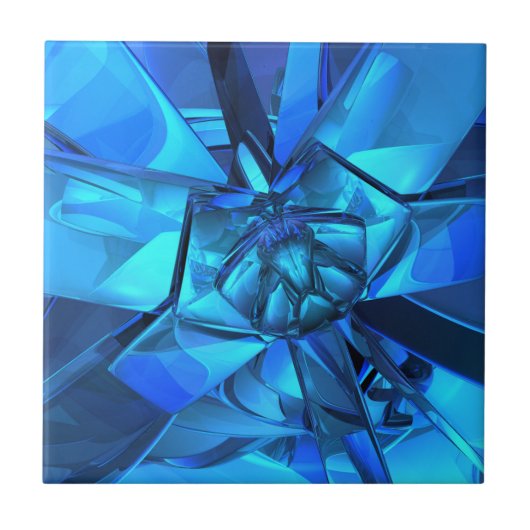 Sapphire Blue Abstrakt Tile Fliese (Vorderseite)