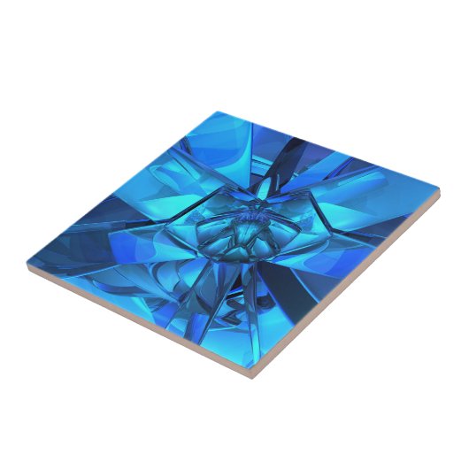 Sapphire Blue Abstrakt Tile Fliese (Seite)