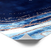 Sapphire Blue Agate Geode in Love Memory Sign Poster (Ecke)