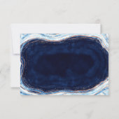 Sapphire Blue Agate Geode Wedding RSVP Response Karte (Rückseite)