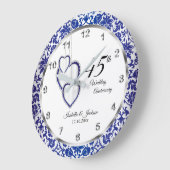 Sapphire Blue Anniversary Design 65/45 Große Wanduhr (Winkel)