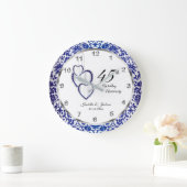 Sapphire Blue Anniversary Design 65/45 Große Wanduhr (Zuhause)