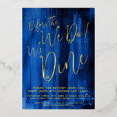 Sapphire Blue Art Probe Abendessen vor uns Folieneinladung (Vorderseite)