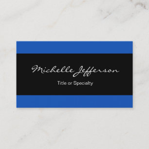 Sapphire Blue Black Lined Moderne Trendy Visitenkarte