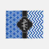 Sapphire Blue Black Marokcan #6 LG Zickzack 1INQR Fleecedecke (Vorderseite (Horizontal))